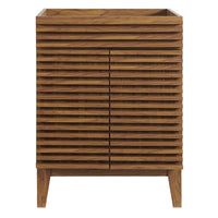 Modway - Render 24" Armoire de toilette de salle de bain (lavabo non inclus) - Noyer-Style moderne du milieu du siècle