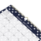 Blueline - 2027 Calendrier mural mensuel coloré avec reliure à double spirale dorée - 15 po x 12 po - Nautique - bilingue-Support en carton renforcé