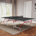 Soozier - Table De Ping-Pong Grandeur Réelle 9 po x 5 po - Table De Tennis De Table - Gris Foncé-Filet amovible pour une utilisation polyvalente en tant que table à manger ou de jeu  