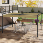 Outsunny - Pergola de patio avec auvent rétractable - 10 pi x 7 pi - kaki-Auvent coulissant rétractable facile permettant de bien contrôler la zone d'ombre en tirant sur la bande 