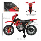 Aosom - Moto électrique pour enfants - dirt bike à batterie 6v - rouge-Les ornières, l’herbe mouillée, la boue et les terrains accidentés ne posent aucun problème à ce véhicule à 4 roues 