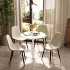 Homy Casa - Chaises d'accueil 4 places, tissu rembourré kaki-Pieds en métal avec patins en caoutchouc : Solides et stables, empêchent tout glissement sur des surfaces lisses.