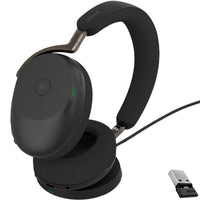 Jabra - Evolve3 85 MS USB-A PAD-Fonctionnant avec une batterie interne rechargeable qui offre jusqu’à 25 heures de conversation et supporte la recharge sans fil