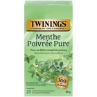 Twinings - Sachets de tisane menthe poivrée pure - paquet de 50-Tisane naturellement sans caféine qui peut être dégustée à tout moment de la journée
