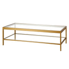 Hudson&Canal - Table basse rectangulaire Alexis , 137 cm de large, laiton-La capacité de poids du plateau de table est de 40 lb