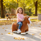 Qaba - Ride-On toy, cheval électrique à batterie 6v - marron-Housse en peluche amovible et lavable en machine pour garder le jouet propre et hygiénique 