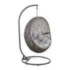 Modway - Encase Terrasse extérieure Rotin Chaise à balançoire - Gris gris-Fauteuil à balançoire extérieur moderne