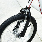Aosom - Trottinette de rue pour jeunes avec roue gonflable de 16 po, doubles freins - blanc-Matériau : Acier, alliage d'aluminium, caoutchouc 
