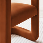 Modway - Winslow Tonneau Performance Velvet Chaise à manger - Rouille-Entièrement assemblé