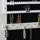 HOMCOM - Armoire à bijaux avec miroir - 15 po L x 15 po l x 61,75 po H - blanc-Ouverture de la porte de l'armoire facile grâce à une fermeture magnétique 