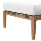 Modway - Clearwater Terrasse extérieure Bois de teck Ottoman in Gris blanc-Coussin amovible