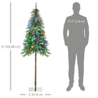 HOMCOM - Sapin de Noël artificiel 6' enneigé avec lumières LED-Construction de charnière, conception de section, branches s'ouvrant automatiquement pour une installation rapide  