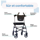 Journey - Déambulateur de mobilité vertical UPWalker Original - noir-Accoudoirs rembourrés réglables en hauteur avec siège et dossier intégrés offrant un bon soutien