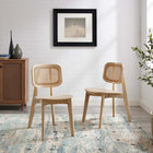 Modway - Habitat Fauteuil d’appoint de salle à manger Ensemble de 2 - Gris-Siège en bois courbé et placage