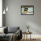 Bobby Orr Boston Bruins Skating Black Jersey sur toile - Toile encadree - 31" x 22"-Prêt à accrocher - livré entièrement assemblé