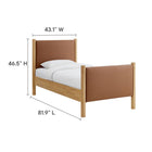 Modway - Maven Taille jumelle Cuir végétalien rembourré Lit de plateforme, Tan Oak-8