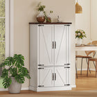 HOMCOM - Armoire de garde-manger avec 6 étagères de porte - blanc-Les porte-épices latéraux maintiennent les bocaux et petits objets en toute sécurité grâce aux garde-corps 