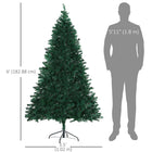 HOMCOM - Arbre de Noël de 6ft non éclairé sapin artificiel pleine taille avec support métallique-Branches d'arbre en 3 parties avec une base séparée, rendent le démontage et le stockage rapides et faciles 