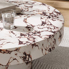 Modway - Alora Intérieur - Terrasse extérieure Rond de béton Table basse - Marbre rouge-Design intérieur/extérieur