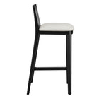 Modway - Monarch Bois et rotin Tabouret de bar - Ivoire à tissage noir noir à bruyère-Glissières de plancher sans marquage