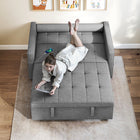 HOMCOM - Canapé-lit gigogne avec ports USB - gris-Tissu aspect lin doux, respirant et agréable pour la peau, résistant à l’usure et facile à nettoyer 