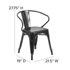 Flash Furniture – Ensemble avec table et 2 sièges à bras ajourés, intérieur/extérieur, métal, noir (CH31330270BK)-27,75 larg. x 27,75 prof. x 29 haut. (po)/carré