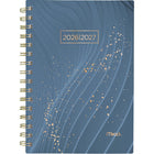 Mead - Agenda scolaire hebdomadaire/mensuel lignes de rêve 2026-2027 - 8 1/2 po H x 5 1/2 po l - bleu - bilingue-15 mois : juillet 2026 à septembre 2027 + 3 pages mensuelles de octobre, novembre et décembre