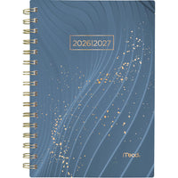 Mead - Agenda scolaire hebdomadaire/mensuel lignes de rêve 2026-2027 - 8 1/2 po H x 5 1/2 po l - bleu - bilingue-15 mois : juillet 2026 à septembre 2027 + 3 pages mensuelles de octobre, novembre et décembre