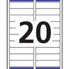 Avery - Étiquettes rectangulaires blaches avec Easy Peel, 1 po x 4 po, Paquet de 2000 (5161)-Garantie sans bourrage ni maculage!