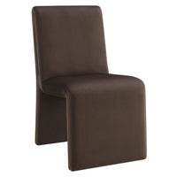 Modway - Emory Velours Performance Rembourré Fauteuil d’appoint de salle à manger - Chocolat-Siège en velours de performance rembourré