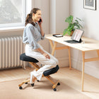 HOMCOM - Chaise ergonomique à posture agenouillée pour bureau à domicile - noir-Dispose de coussins de 2,8 po (7 cm) et d’un repose-genoux intégré pour un confort supérieur 