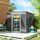 Outsunny - Abri de jardin 9 pi x 6,5 pi avec puits de lumière - gris foncé-Sa construction robuste en acier galvanisé garantit une grande durabilité
