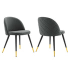 Modway - Cordial Chaises de salle à manger Ensemble de 2 - Gris-Fauteuils d’appoint rétro modernes