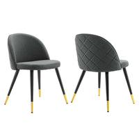 Modway - Cordial Chaises de salle à manger Ensemble de 2 - Gris-Fauteuils d’appoint rétro modernes