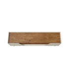 Manhattan Comfort - Meuble TV Marcus 62,99 po style Mid-Century Modern - Blanc cassé et Naturel-Cadre en MDF de haute qualité avec finition peinte Les pieds sont en bois de pin massif pour un style et une durabilité
