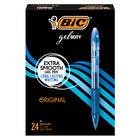 BIC - Stylos Gelocity à encre gel - rétractables - 0,7 mm - bleu - paquet de 24-Stylo gel à l’écriture fluide, idéal pour toutes les occasions