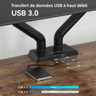 ShoppingAll - Support de moniteur double robuste pour écrans de 13 à 35 po - Noir-Le système de gestion des câbles est intégré dans le bras pour garder le poste de travail bien rangé