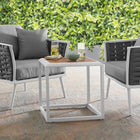 Modway - Stance Terrasse extérieure Aluminium Table d’appoint - White Natural-Cadre en aluminium revêtu en poudre