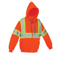 Forcefield - Sweat à capuche de sécurité Deluxe, orange, grand (024-P834J)-Kangourou à fermeture éclair pleine longueur à l'avant