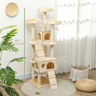 PawHut - Arbre à chat 68 po, tour grande à plusieurs niveaux, condo - beige-Aiguise les griffes de votre chat et lui permet de grimper tout en protégeant vos meubles des dommages 