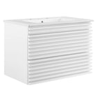Modway - Render Fixation murale de 30" Vanette de salle de bain - Blanc blanc-Vanité moderne du milieu du siècle