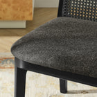 Modway - Monarch Bois et rotin Fauteuil d’appoint de salle à manger - Noir Noir Gris-Glissières de plancher sans marquage