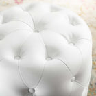 Modway - Amour Ronde à boutons touffés Imitation cuir Ottoman - Blanc-Rembourrage en faux cuir