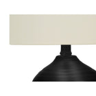 Monarch Specialties - Luminaire - 17 po H Lampe De Table - Céramique Noire - Abat-Jour Ivoire / Crème - Transitionnel-Dimensions assemblées : 9,5 po L x 9,5 po P x 16,5 po H. base : 6,5 po L x 6,5 po P x 7,5 po H. abat-jour : 9,5 po L x 9,5 po P x 8 po H