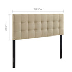 Modway - Lily Tissu rembourré Tête de lit King, Beige-Convient aux lits king size