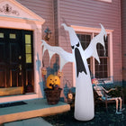 HOMCOM - 1 - 8 m Halloween gonflable effrayant fantôme jardin décorations extérieures lumière LED - blanc-Se gonfle automatiquement en quelques minutes lorsqu'il est branché sur n'importe quelle prise électrique standard et se dégonfle tout aussi rapidement lors du démontage 