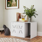 PawHut - Maison pour bac à litière pour chat, table d’appoint avec griffoir-Le panneau en placage permet un nettoyage facile avec un simple coup de chiffon 