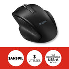 Staples - Souris USB optique incurvée ergonomique sans fil Tech - Noir-Conçue pour s’adapter à la plupart des tailles de mains