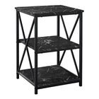 Monarch Specialties - 3595 Table D'Appoint - 26 po H/Marbre Noir/Metal Noir-1