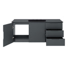 Modway - Vitality Évier simple 48" Vanette de salle de bain - Gris Noir-Trous de robinet centraux 8"